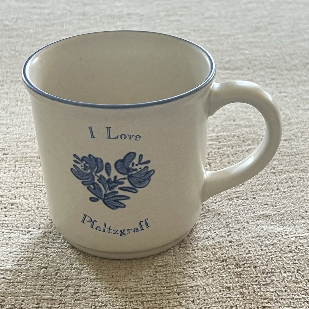 1990 I Love Pfaltzgraff Collectors Club Vintage‎ Stoneware Cup Mug Cottage Core